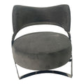 Ashy Grey And Silver Sofa Chair Grey Stainless Steel Velvet