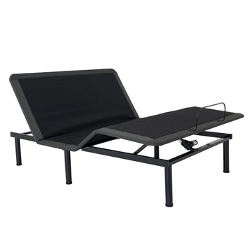 Queen Size Quick Assembly Adjustable Bed Frame With Voice Activated Controls Box Spring Not Required Queen Black Metal Bedroom Adjustable Bedbase Metal