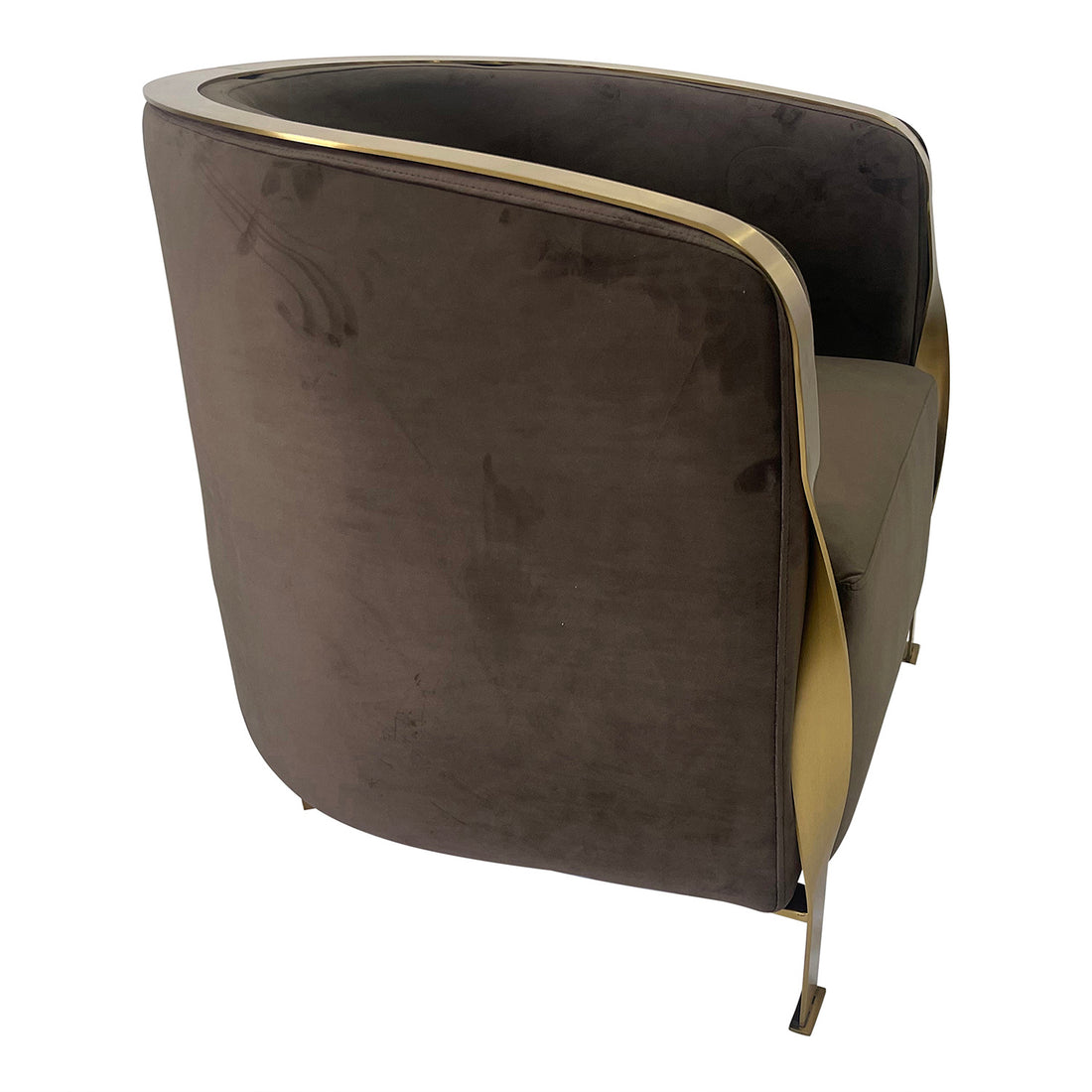 Brown And Gold Sofa Chair Brown Stainless Steel Velvet