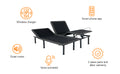 King Size Quick Assembly Adjustable Bed Frame With Voice Activated Controls Black Metal