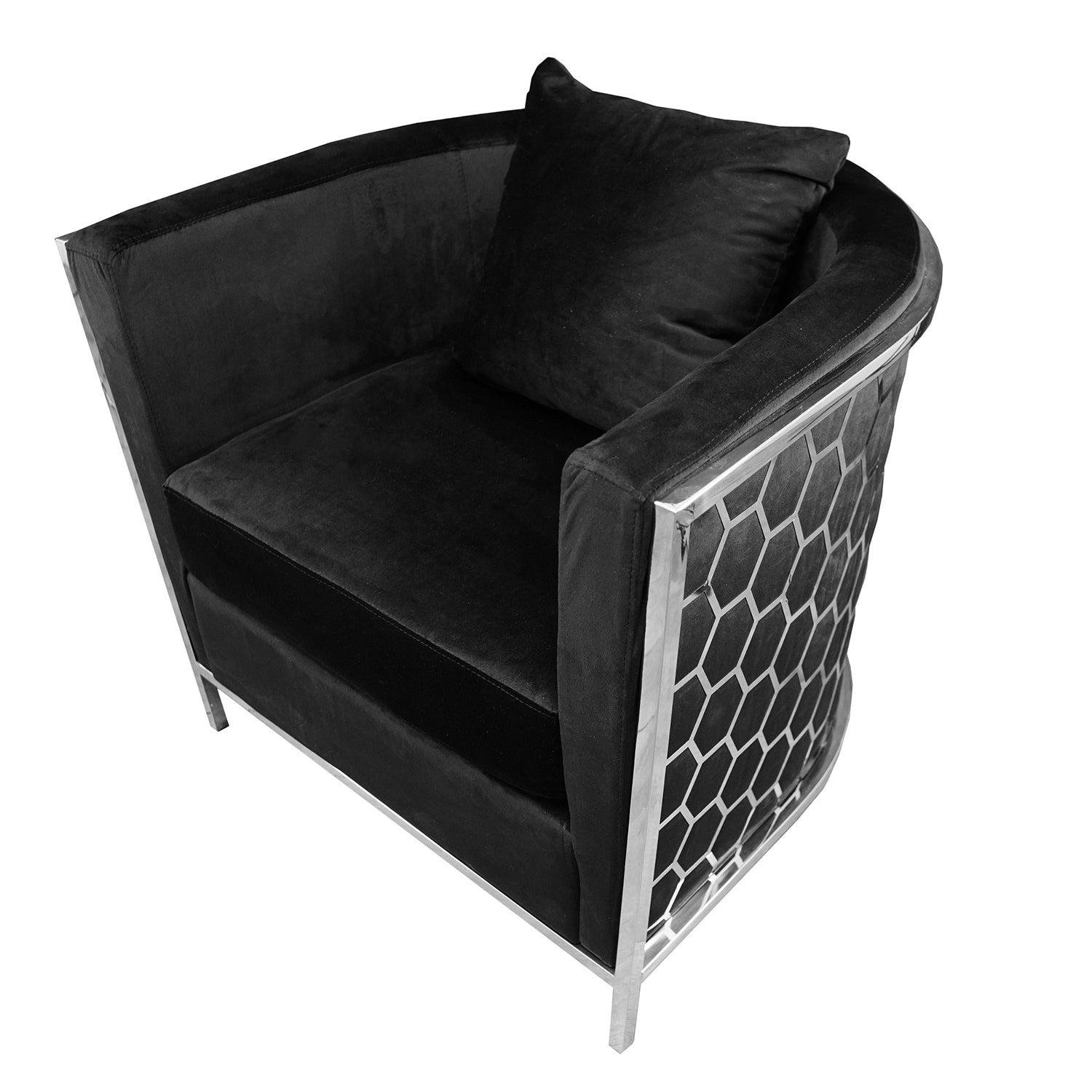 Black And Silver Sofa Chair Black Stainless Steel Velvet