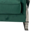 Green And Silver Sofa Chair Green Stainless Steel Velvet
