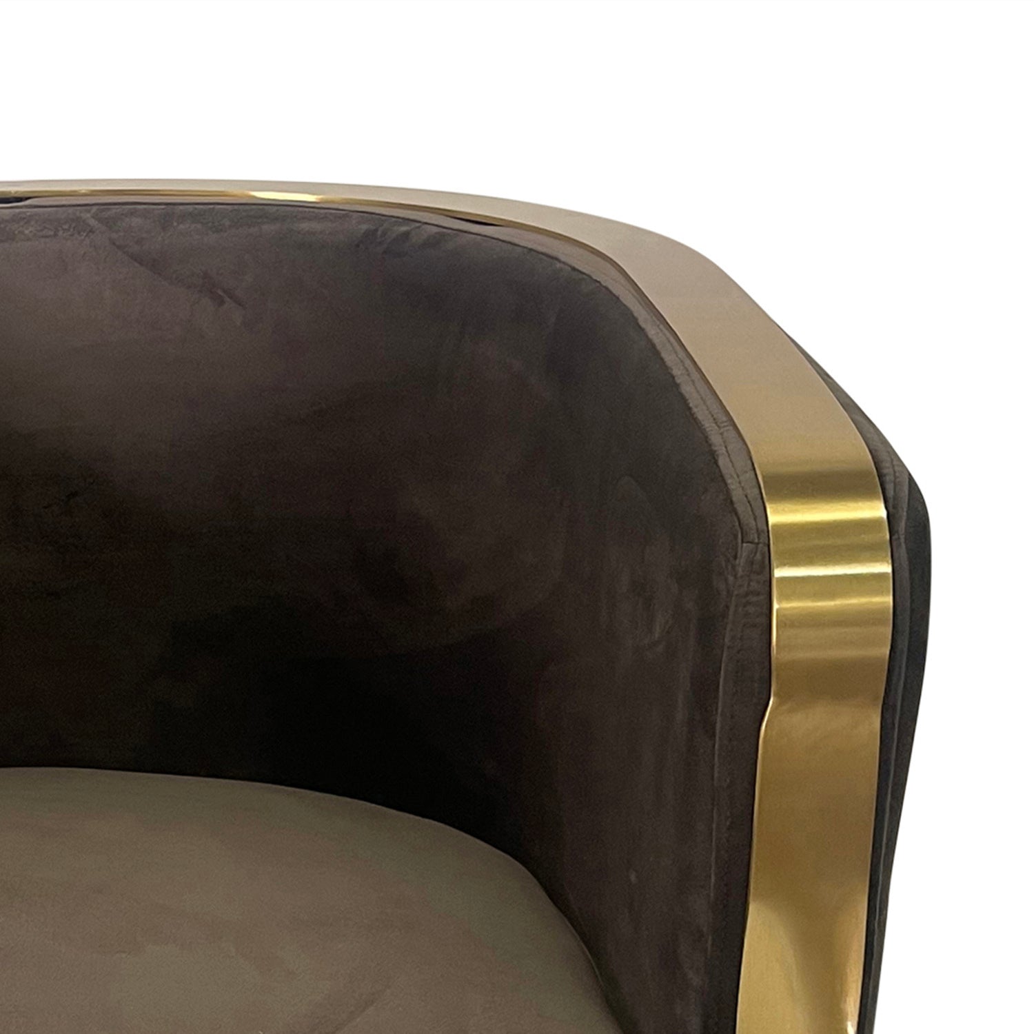 Brown And Gold Sofa Chair Brown Stainless Steel Velvet