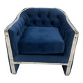 Navy And Silver Sofa Chair Navy Stainless Steel Velvet