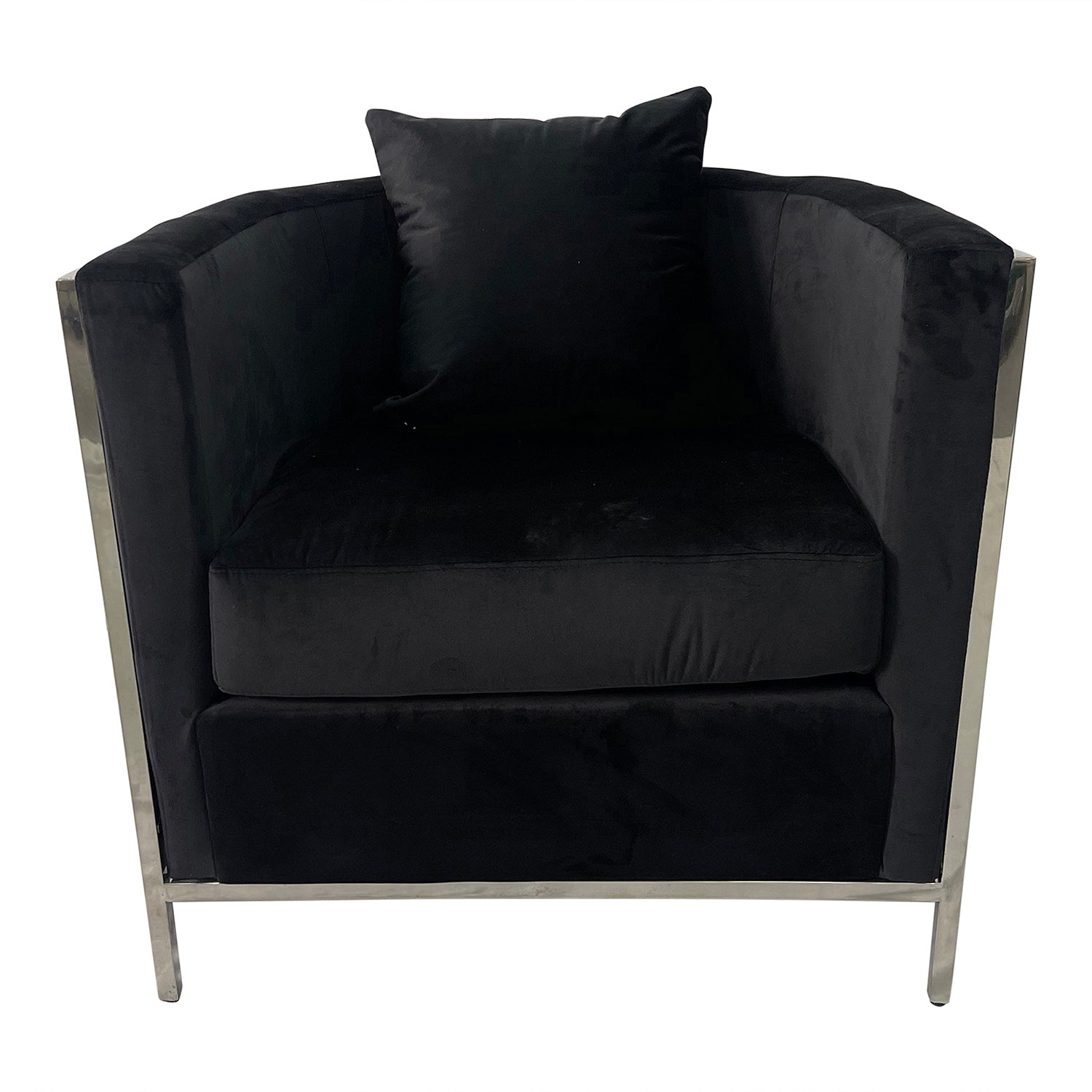 Black And Silver Sofa Chair Black Stainless Steel Velvet