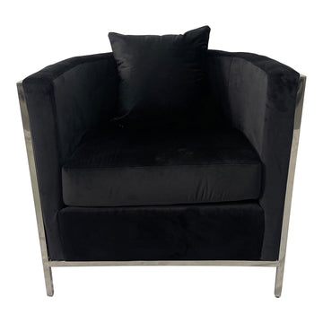 Black And Silver Sofa Chair Black Stainless Steel Velvet
