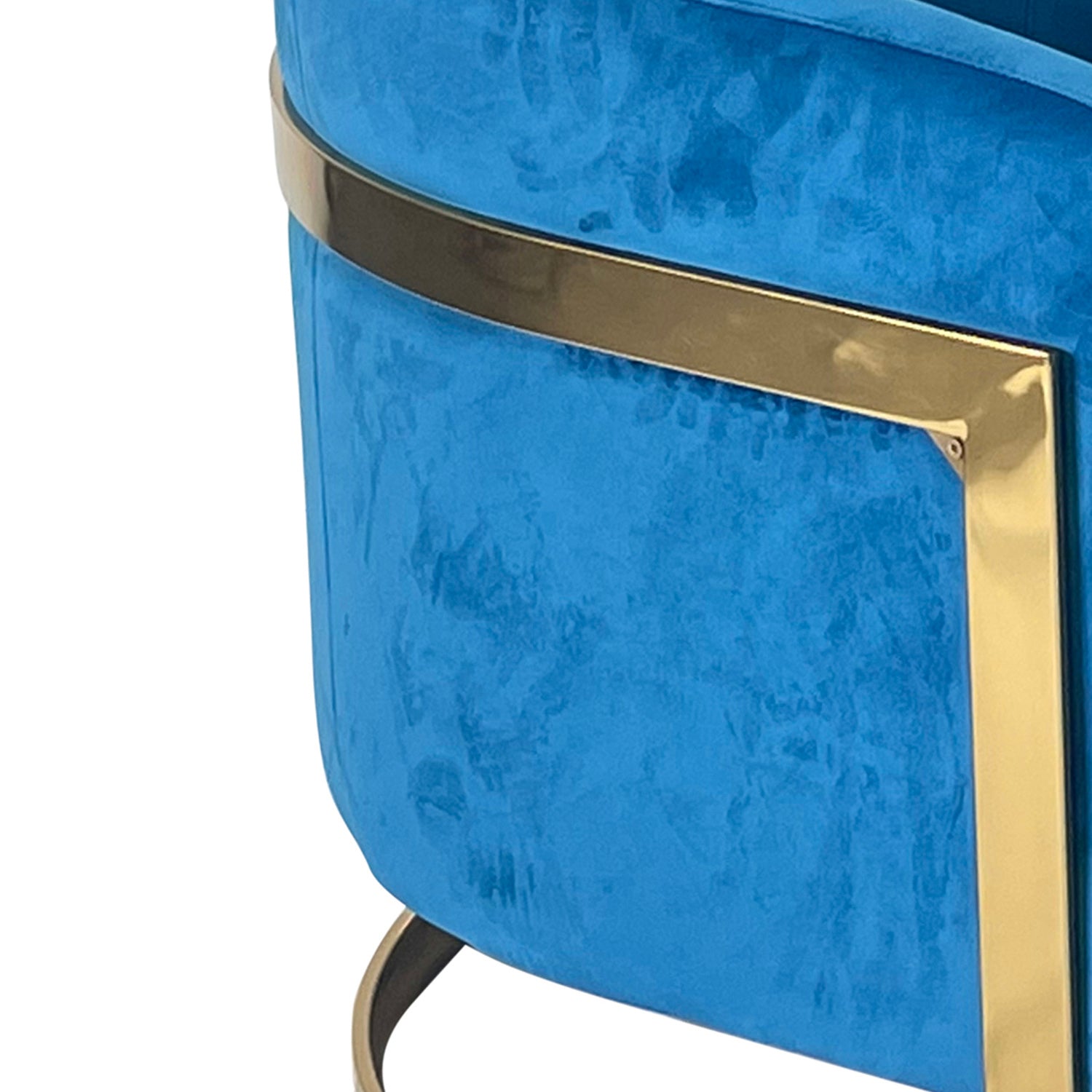 Blue And Gold Sofa Chair Blue Stainless Steel Velvet