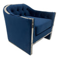 Navy And Silver Sofa Chair Navy Stainless Steel Velvet
