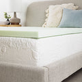 3 Inch Full Size Cool Gel Memory Foam Mattress Topper Light Green Bedroom Foam