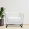 White And Silver Sofa Chair White Stainless Steel Velvet