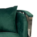 Green And Silver Sofa Chair Green Stainless Steel Velvet
