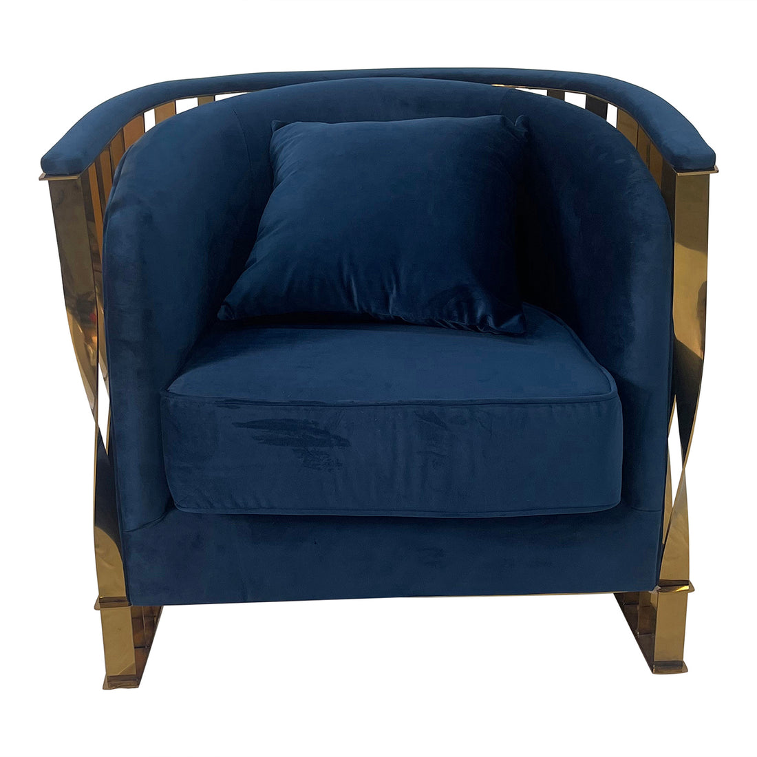 Navy Blue And Gold Sofa Chair Navy Blue Stainless Steel Velvet