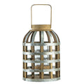 Decorative Lantern With Handle, Wooden Lantern For Indoor Outdoor, Home Garden Wedding Silver Iron