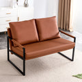 Pu Leather Armchair Metal Frame Cushion Armchair, Cushion Backrest, Living Room Sofa 1 Double Sofa 2 Single Sofa Brown Pu Leather Metal Frame Foam Sf 008 Brown Foam Pu 4 Seat