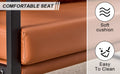 Pu Leather Armchair Metal Frame Cushion Armchair, Cushion Backrest, Living Room Sofa 1 Double Sofa 2 Single Sofa Brown Pu Leather Metal Frame Foam Sf 008 Brown Foam Pu 4 Seat