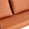 Pu Leather Armchair Metal Frame Cushion Armchair, Cushion Backrest, Living Room Sofa 1 Double Sofa 2 Single Sofa Brown Pu Leather Metal Frame Foam Sf 008 Brown Foam Pu 4 Seat