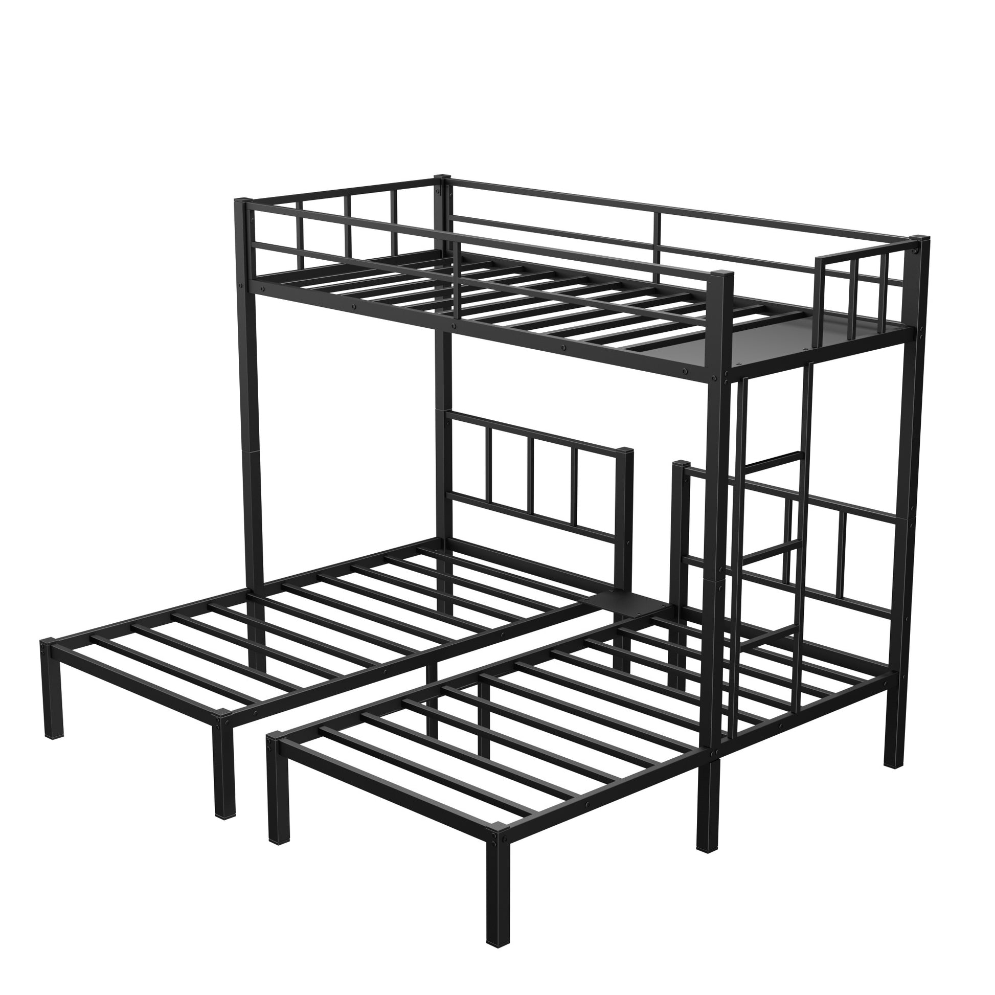 Twin Over Twin & Twin Bunk Beds For 3, Twin Xl Over Twin & Twin Bunk Bed Metal Triple Bunk Bed, Black Pre Sale Date: February 8Th. Black Metal