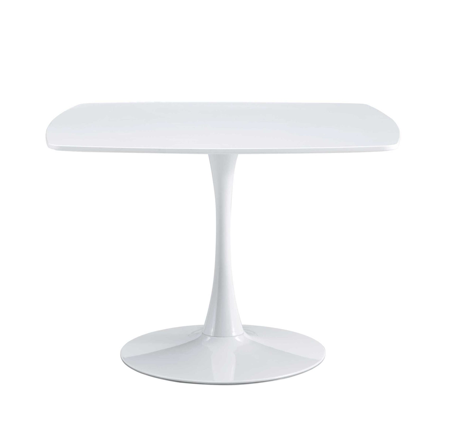 42.1"White Table Mid Century Dining Table For 4 6 People With Round Mdf Table Top, Pedestal Dining Table, End Table Leisure Coffee Table White Kitchen & Dining Tables Mdf