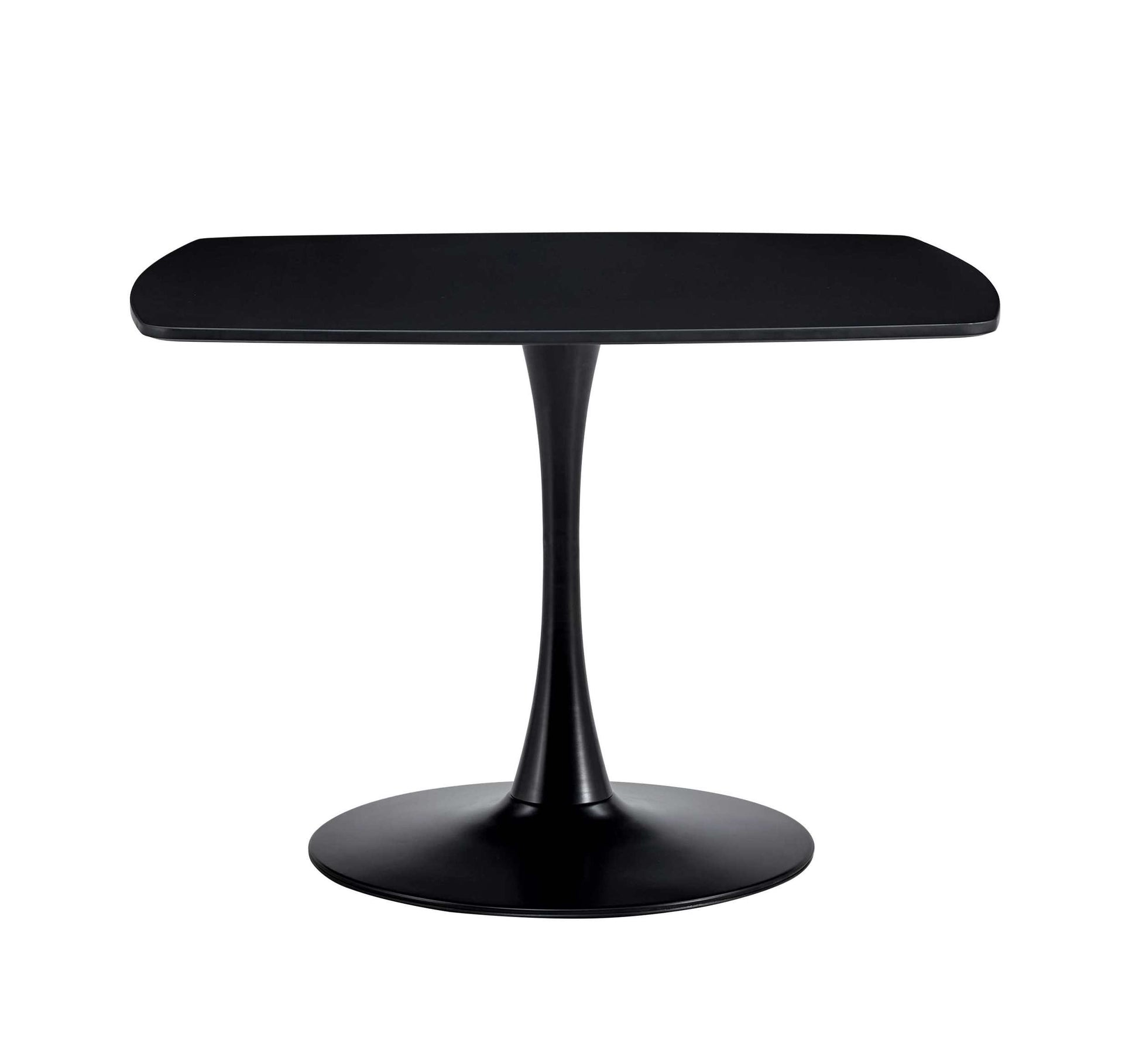 42.1"Black Table Mid Century Dining Table For 4 6 People With Round Mdf Table Top, Pedestal Dining Table, End Table Leisure Coffee Table Matte Black Kitchen & Dining Tables Mdf