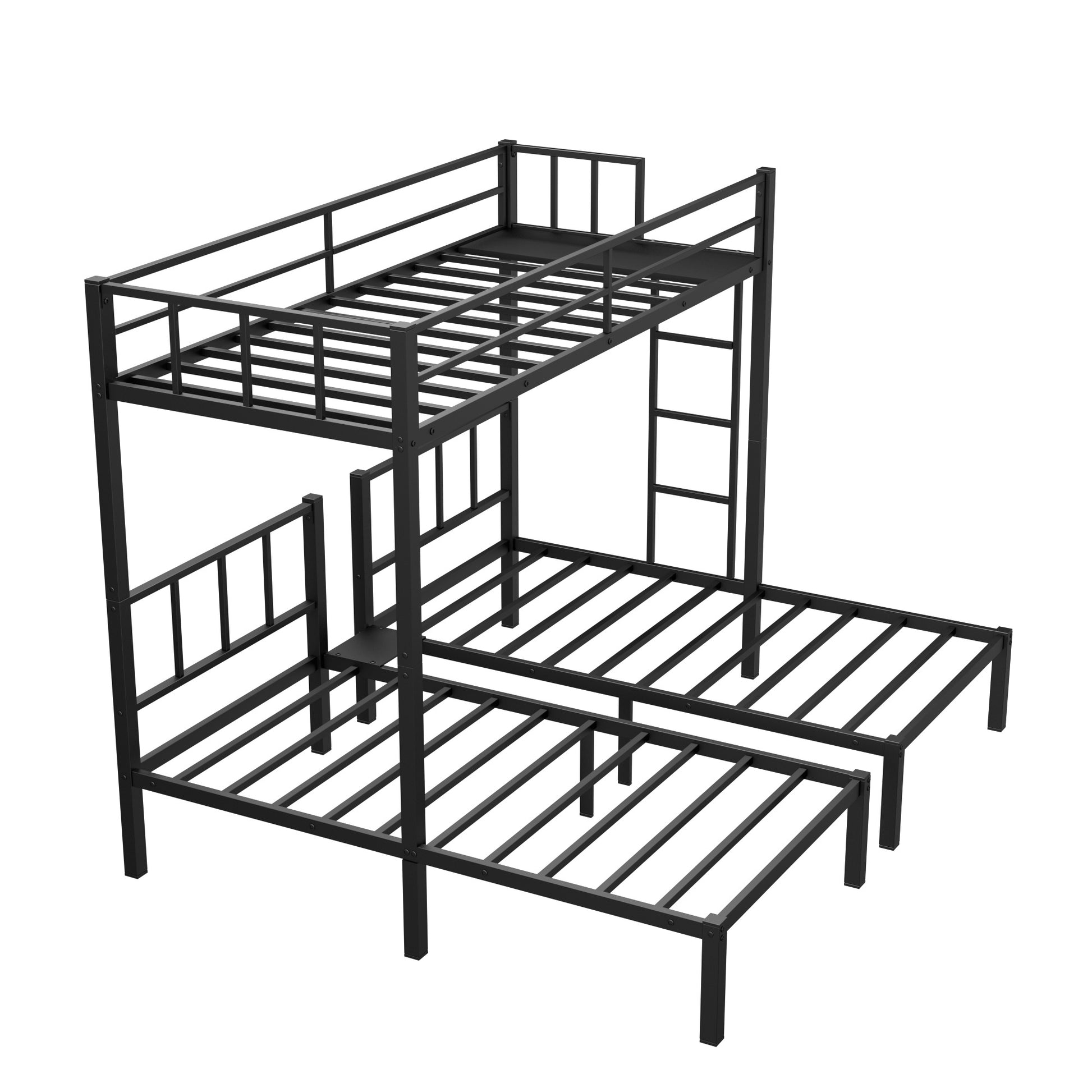 Twin Over Twin & Twin Bunk Beds For 3, Twin Xl Over Twin & Twin Bunk Bed Metal Triple Bunk Bed, Black Pre Sale Date: February 8Th. Black Metal