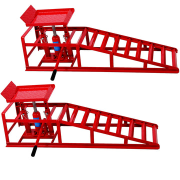 Auto Car Truck Service Ramps Lifts, Garage Car Lift Hydraulic Ramps Black 5 Ton,Automotive Hydraulic Lift Repair Frame Lift 2 Pack Red Red Steel