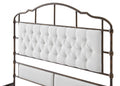 Queen Size High Boad Metal Bed With Soft Head And Tail, No Spring, Easy To Assemble, No Noise Box Spring Not Required Queen White Metal White Bedroom Bed Frame Foam Velvet Metal