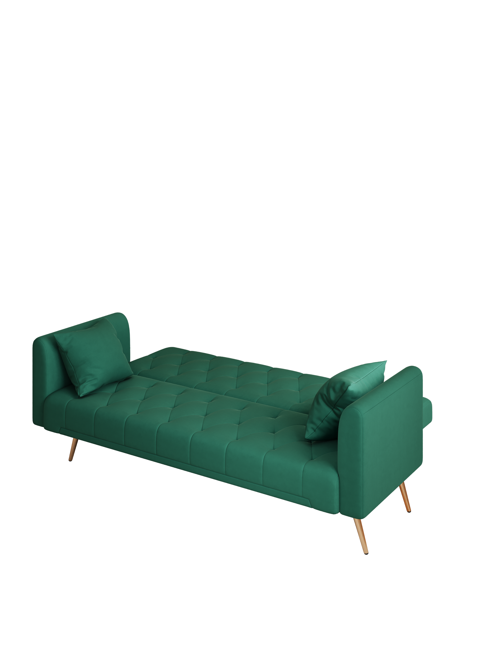 71 Inch Convertibleseat Sofa, American Retro Green Velvet, Suitable For Small Living Room, Bedroom, Office Green Velvet 2 Seat