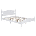 Queen Size Wood Platform Bed Frame,Retro Style Platform Bed With Wooden Slat Support,White White Wood