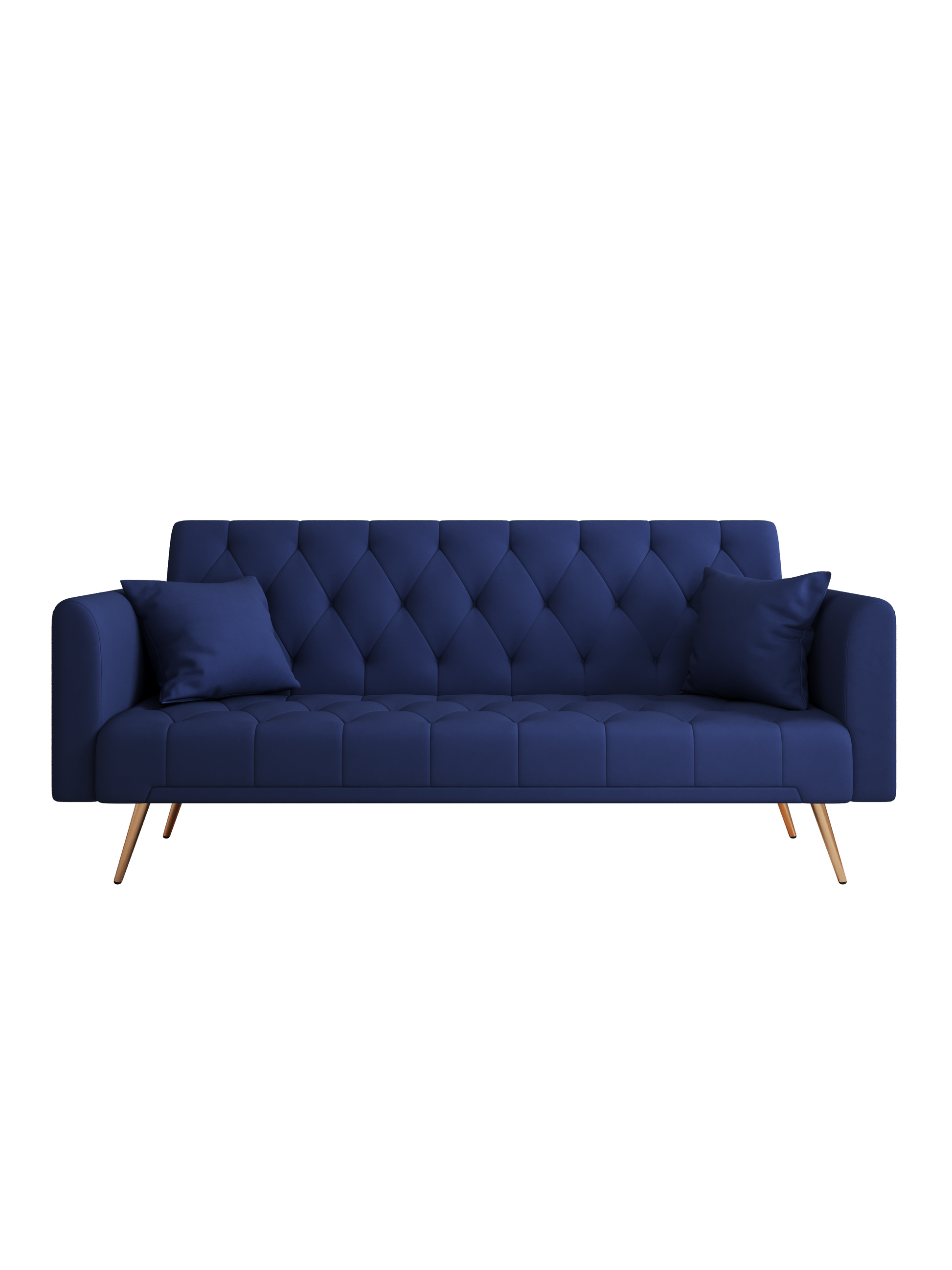 71 Inch Convertibleseat Sofa, American Retro Blue Velvet Material, Suitable For Small Living Room, Bedroom, Office Blue Velvet 2 Seat