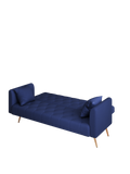 71 Inch Convertibleseat Sofa, American Retro Blue Velvet Material, Suitable For Small Living Room, Bedroom, Office Blue Velvet 2 Seat