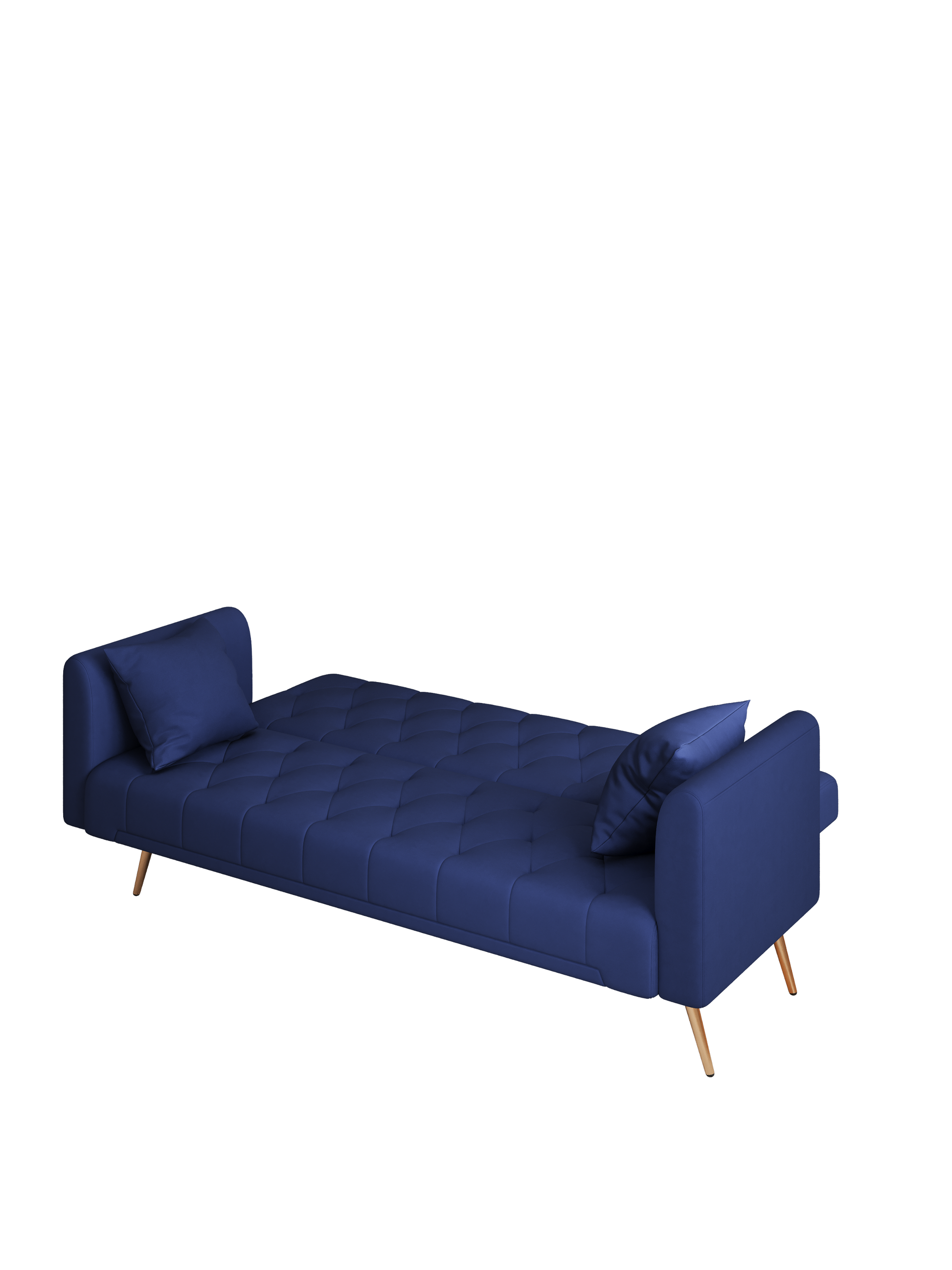 71 Inch Convertibleseat Sofa, American Retro Blue Velvet Material, Suitable For Small Living Room, Bedroom, Office Blue Velvet 2 Seat