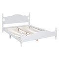 Queen Size Wood Platform Bed Frame,Retro Style Platform Bed With Wooden Slat Support,White White Wood