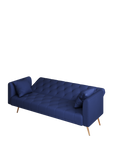 71 Inch Convertibleseat Sofa, American Retro Blue Velvet Material, Suitable For Small Living Room, Bedroom, Office Blue Velvet 2 Seat