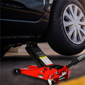 3T Low Profile Jack, Red And Black, Ultra Low Floor Jack With Dual Pistons Quick Lift Pump, Car Jack Hydraulic Autolifts For Home Garage, Truck Jack Hydraulic Lifting Range 3.3