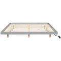 King Size Floating Bed With Led Lights Underneath,Modern King Size Low Profile Platform Bed With Led Lights,Grey King Grey Wood Bedroom American Design Pine Bed Frame Pine