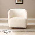 Swivel Accent Chair Armchair Round Barrel Chair For Living Room Bedroom Beige Boucle