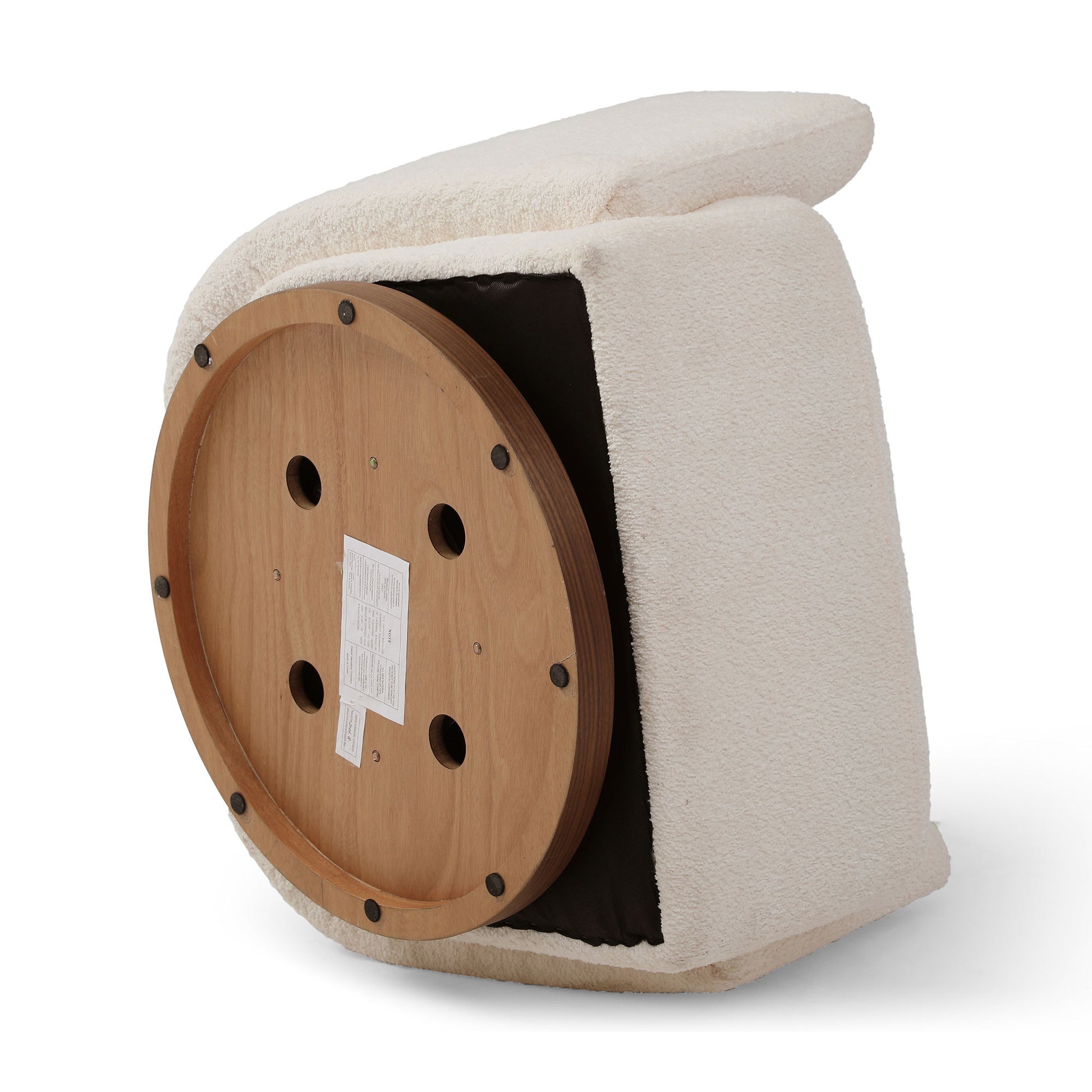 Swivel Accent Chair Armchair Round Barrel Chair For Living Room Bedroom Beige Boucle