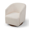 Swivel Accent Chair Armchair Round Barrel Chair For Living Room Bedroom Beige Boucle