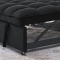 Sleeper Sofa, Convertible Sofa, Recliner, Bed, 3 In 1, 3 Position Adjustable Backrest, 2 Seater Sectional, Two Side Pockets, 2 Pillows For Living Room, Apartment, Etc., Velvet Black 54