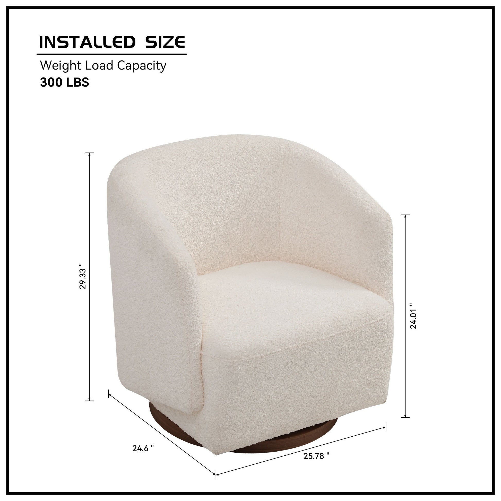 Swivel Accent Chair Armchair Round Barrel Chair For Living Room Bedroom Beige Boucle