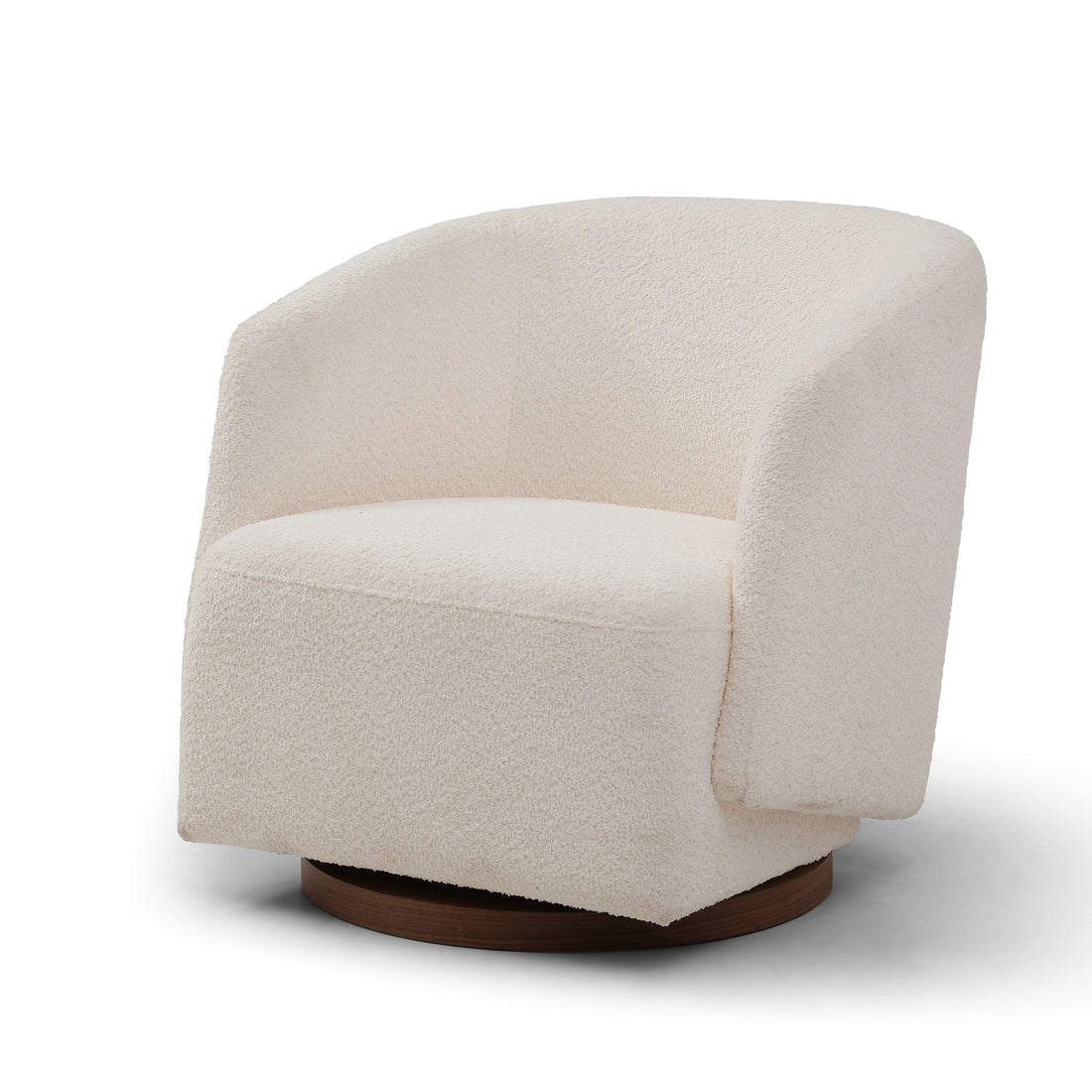 Swivel Accent Chair Armchair Round Barrel Chair For Living Room Bedroom Beige Boucle