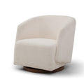 Swivel Accent Chair Armchair Round Barrel Chair For Living Room Bedroom Beige Boucle