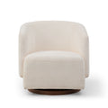 Swivel Accent Chair Armchair Round Barrel Chair For Living Room Bedroom Beige Boucle