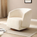 Swivel Accent Chair Armchair Round Barrel Chair For Living Room Bedroom Beige Boucle