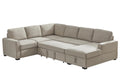 Ketterman 4 Piece Upholstered Sectional Beige Foam Linen