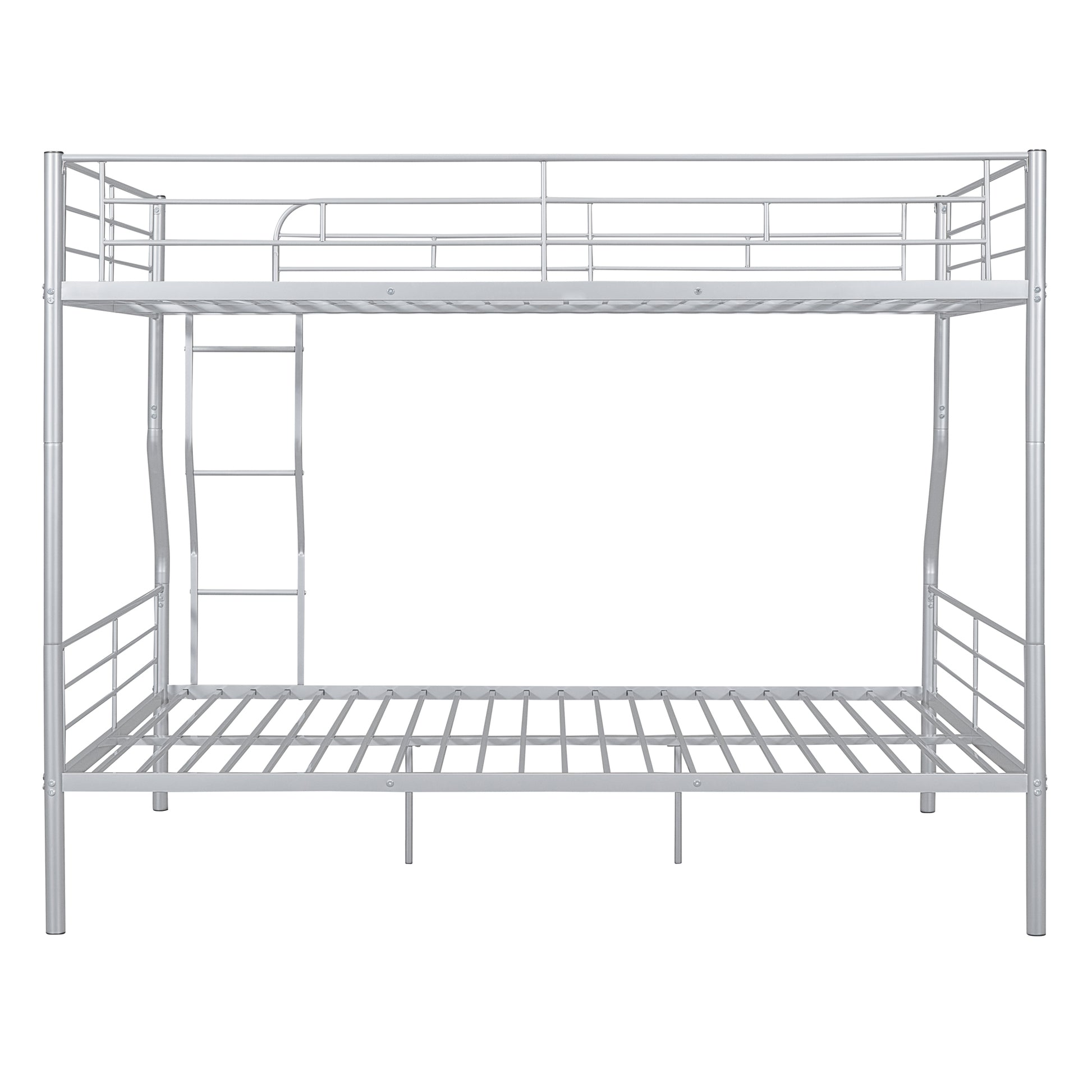 Full Xl Over Queen Metal Bunk Bed, Sliver Silver Iron