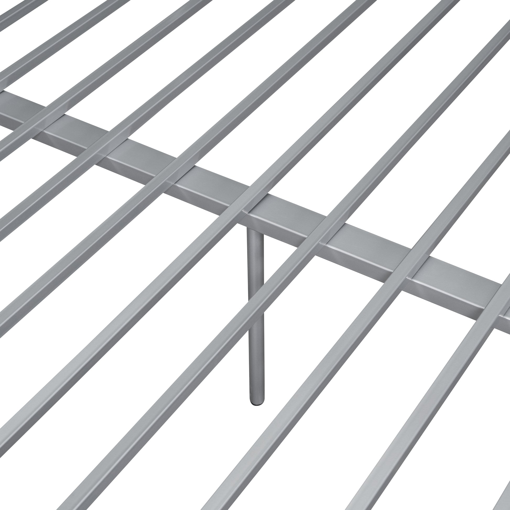 Full Xl Over Queen Metal Bunk Bed, Sliver Silver Iron