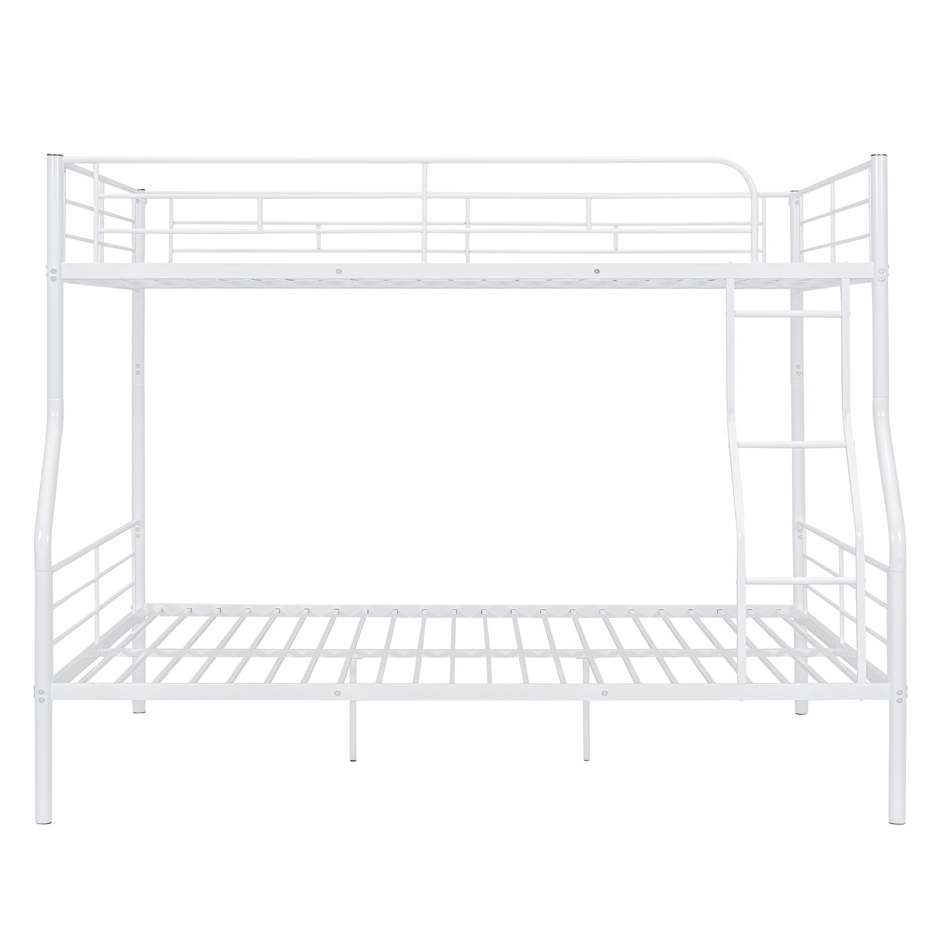 Full Xl Over Queen Metal Bunk Bed, White White Iron