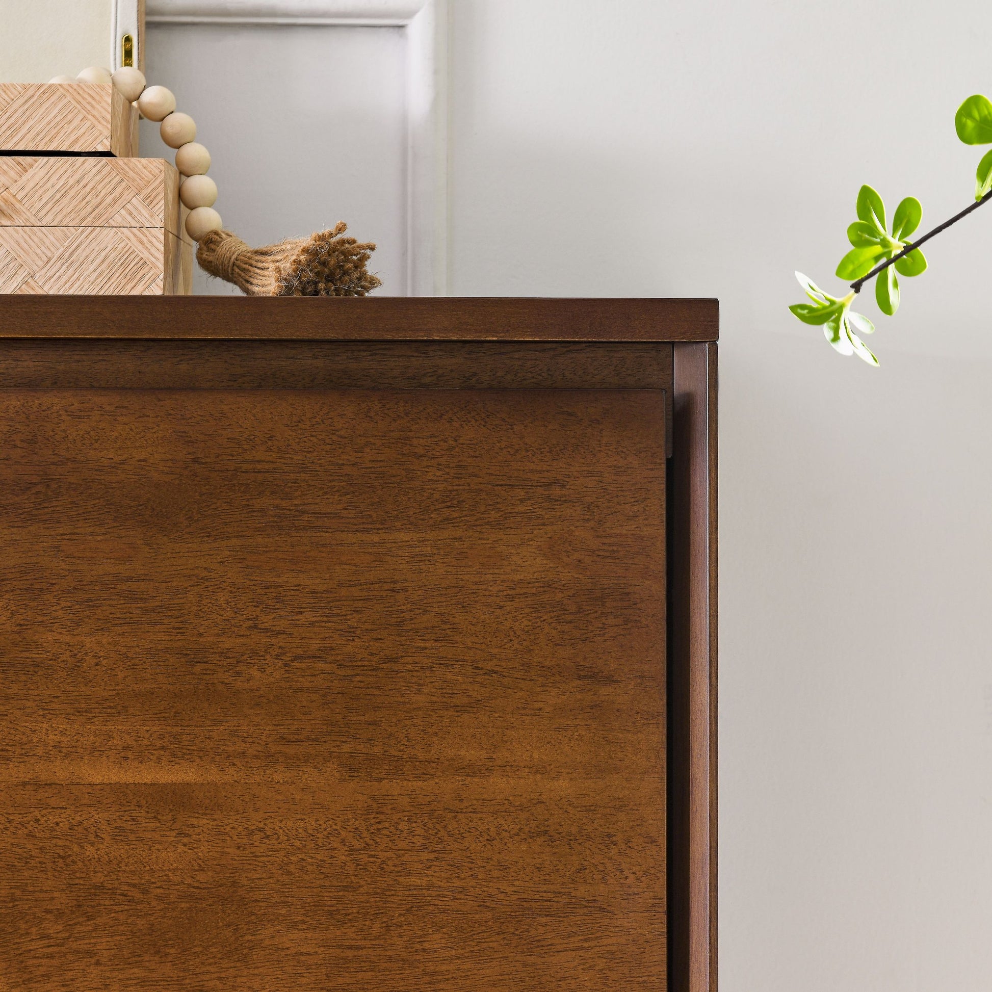 Walnut Colored Sideboard, Buffet Cabinet With 2 Outlet Holes, Storage Cabinet For Entryway, Hallway, Living Room, Kitchen, Dining Room, Bedroom, 39" 9.25" 32.63" 1 2 Shelves Walnut Brown Primary Living Space Mdf