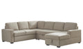 Ketterman 4 Piece Upholstered Sectional Beige Foam Linen